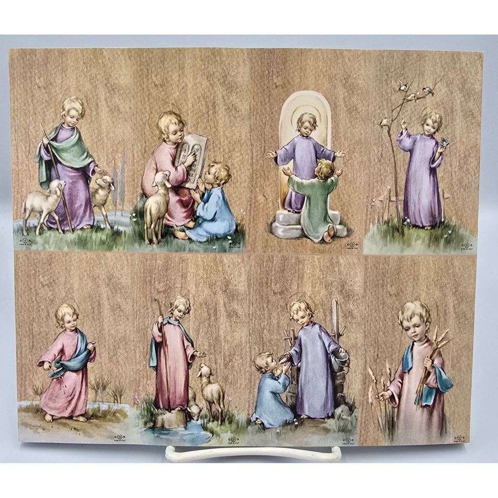 Child Jesus Holy Cards Sheets 8 Illustrations Made in Italy Art 60 ct.
